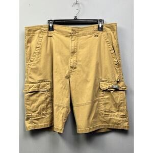 Wrangler Cargo Shorts Mens 40 Brown Relaxed Fit Khaki Ripstop Hiking Outdoor